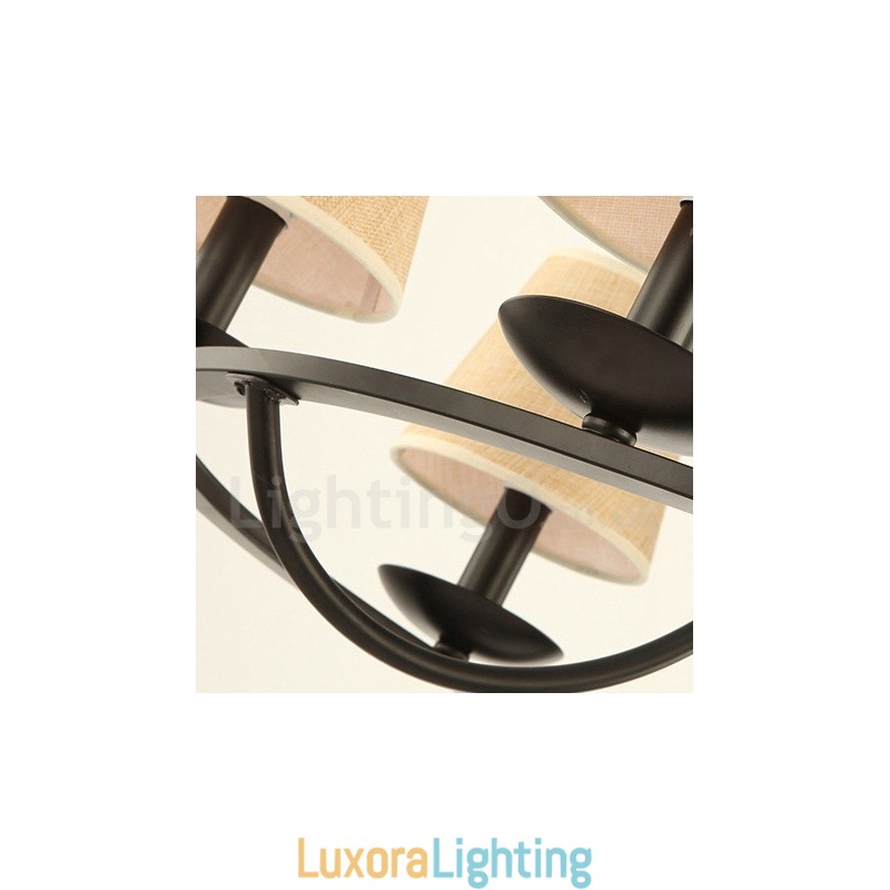 Designer Touch Decorative Country Retro 6 Light Single Tier Chandelier Lamp Light