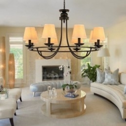 Designer Touch Decorative Country Retro 8 Light Single Tier Chandelier Lamp Light