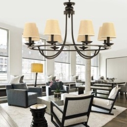 Designer Touch Decorative Country Retro 8 Light Single Tier Chandelier Lamp Light