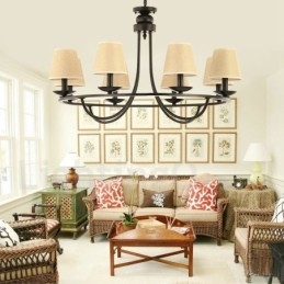 Designer Touch Decorative Country Retro 8 Light Single Tier Chandelier Lamp Light