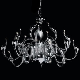Designer Touch Decorative 24 Lights Modern Swan Chandelier Light G4 Chrome Plating Bulb Included