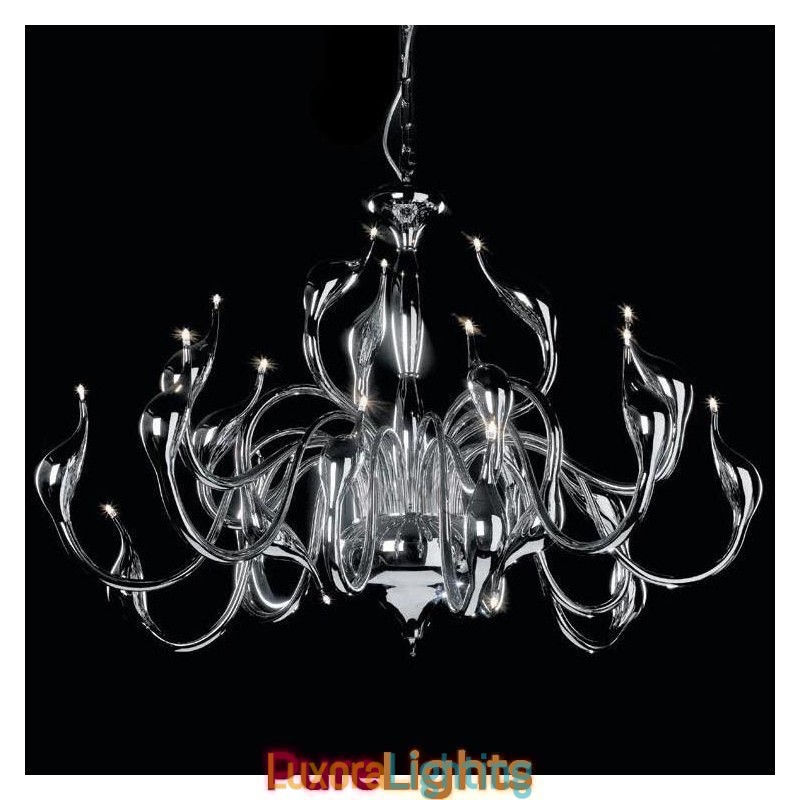 Designer Touch Decorative 24 Lights Modern Swan Chandelier Light G4 Chrome Plating Bulb Included