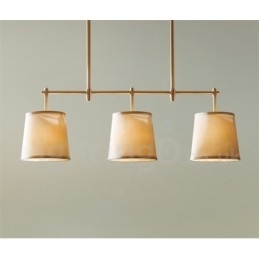 Designer Touch Decorative Country Retro 3 Light Copper Chandelier Light with Fabric Shade Lamp