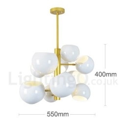 Designer Touch Decorative White 10 Light Modern Contemporary Chandelier Lamp Light