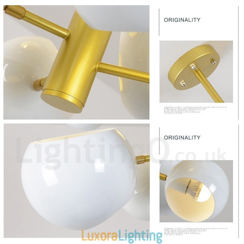 Designer Touch Decorative White 10 Light Modern Contemporary Chandelier Lamp Light