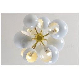 Designer Touch Decorative White 10 Light Modern Contemporary Chandelier Lamp Light
