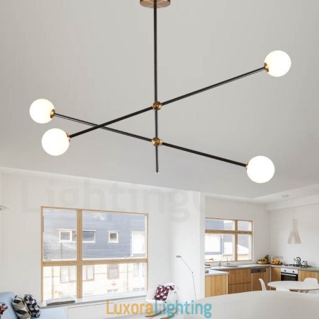 Designer Touch Decorative Modern Contemporary 4 Light 2 Tier Chandelier Light