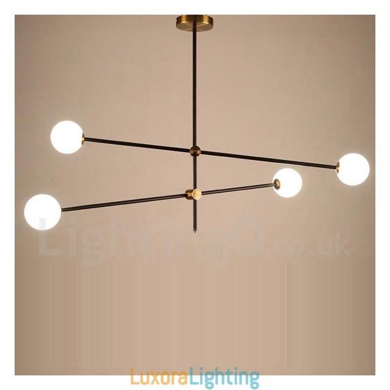 Designer Touch Decorative Modern Contemporary 4 Light 2 Tier Chandelier Light