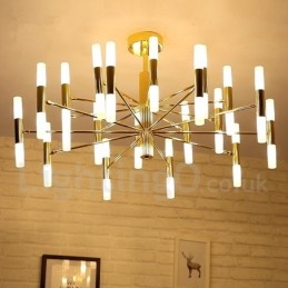 Designer Touch Decorative 40 Light Golden 2 Tier Modern Contemporary Chandelier Light Lamp