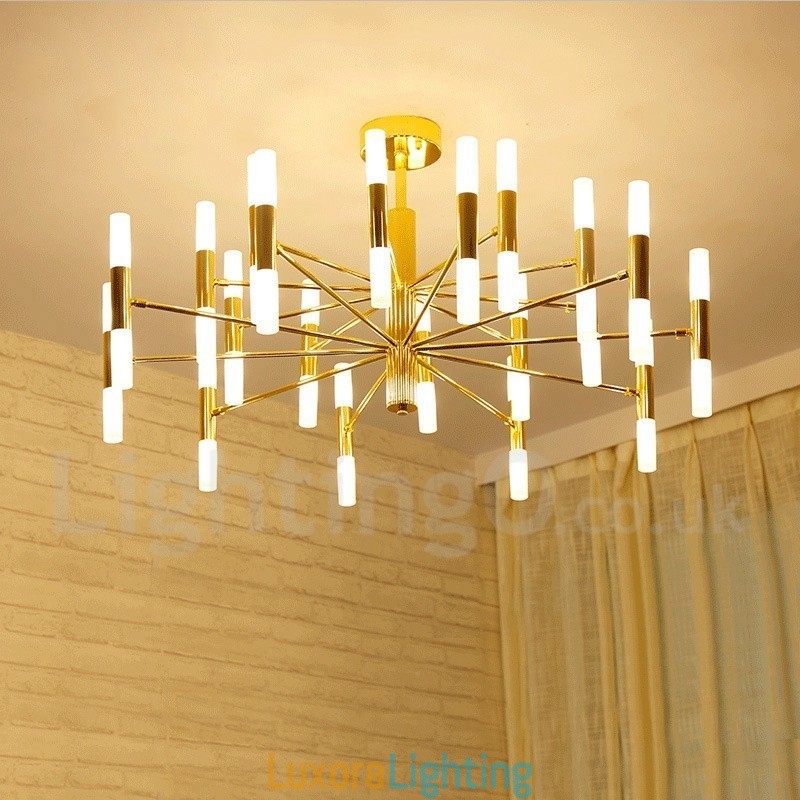 Designer Touch Decorative 40 Light Golden 2 Tier Modern Contemporary Chandelier Light Lamp