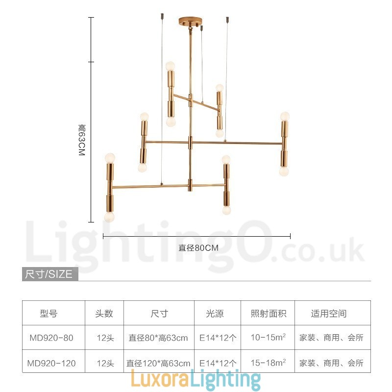 Designer Touch Decorative 8 Light 3 Tier Modern Contemporary Chandelier Lamp Light