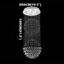 Designer Touch Decorative Pendant Light Modern Crystal Chandelier 5 Lights Silver Canpoy Clear Crystal Globe Ceiling Lamps Fixtures