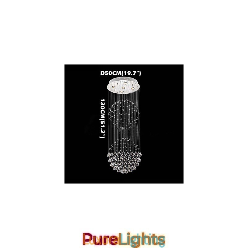 Designer Touch Decorative Pendant Light Modern Crystal Chandelier 5 Lights Silver Canpoy Clear Crystal Globe Ceiling Lamps Fixtures