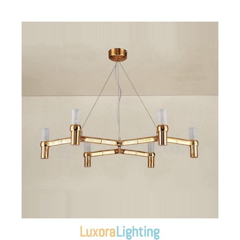 Designer Touch Decorative 6 Light Single Tier Modern Contemporary Chandelier Lamp Light