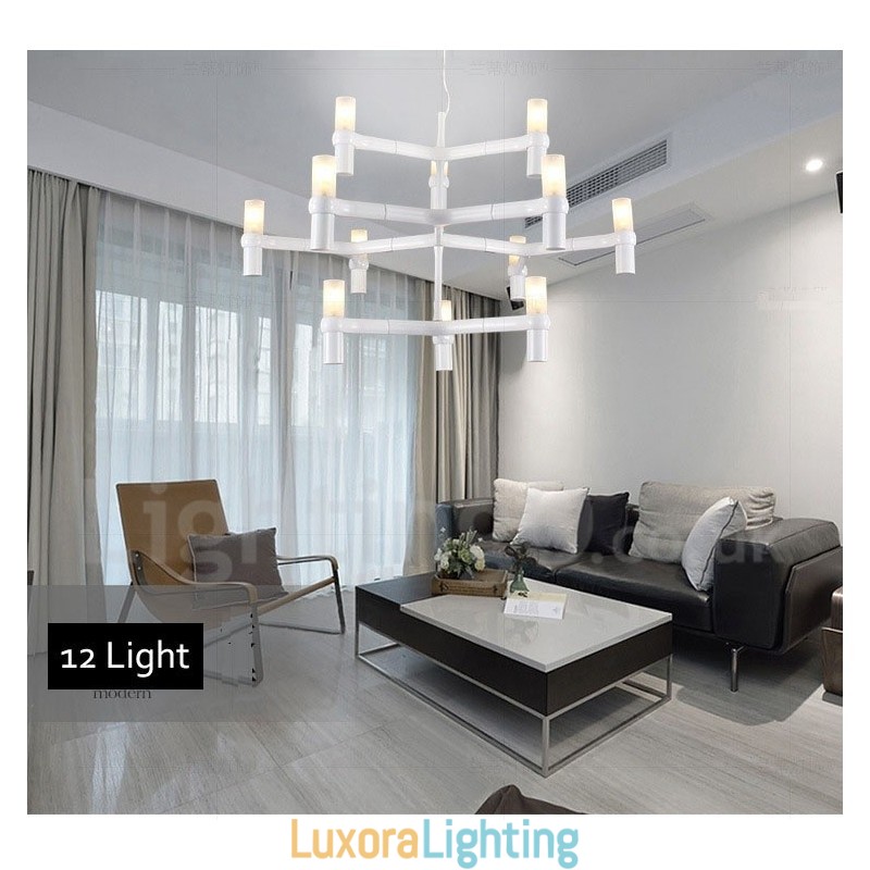 Designer Touch Decorative 12 Light 3 Tier Modern Contemporary Chandelier Lamp Light