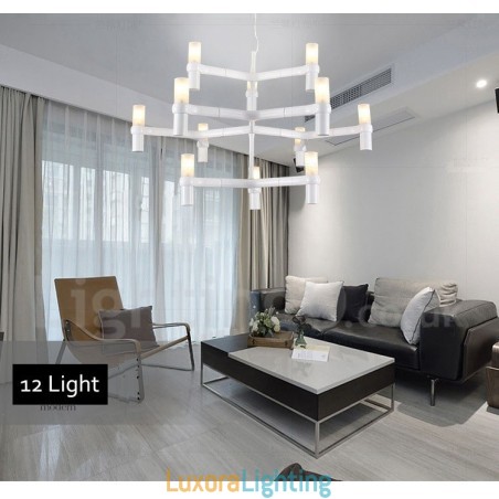 Designer Touch Decorative 12 Light 3 Tier Modern Contemporary Chandelier Lamp Light