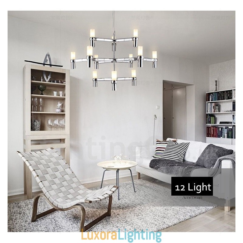 Designer Touch Decorative 12 Light 3 Tier Modern Contemporary Chandelier Lamp Light