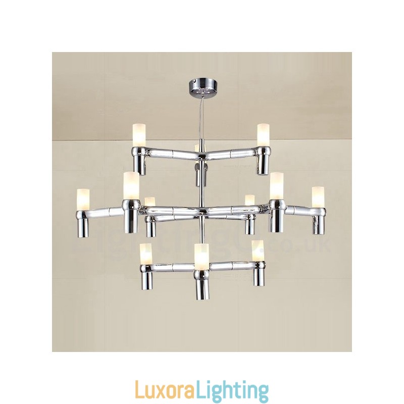 Designer Touch Decorative 12 Light 3 Tier Modern Contemporary Chandelier Lamp Light