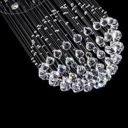 Designer Touch Decorative Pendant Light Modern Crystal Chandelier 5 Lights Silver Canpoy Clear Crystal Globe Ceiling Lamps Fixtures