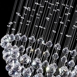 Designer Touch Decorative Pendant Light Modern Crystal Chandelier 5 Lights Silver Canpoy Clear Crystal Globe Ceiling Lamps Fixtures