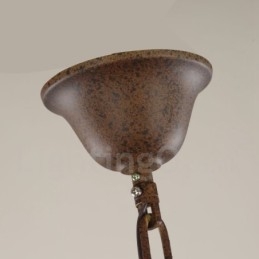 Designer Touch Decorative Country Wooden Vintage 6 Light Single Tier Chandelier Light Wood Lamp