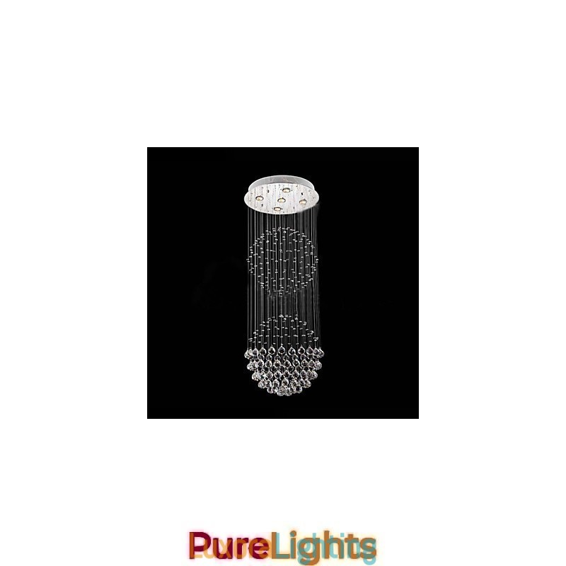 Designer Touch Decorative Pendant Light Modern Crystal Chandelier 5 Lights Silver Canpoy Clear Crystal Globe Ceiling Lamps Fixtures