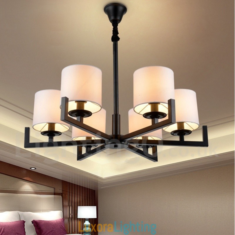 Designer Touch Decorative Modern Contemporary 6 Light Single Tier Chandelier Lamp Light