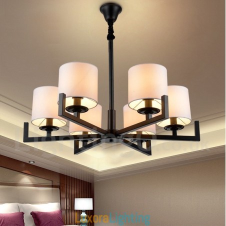 Designer Touch Decorative Modern Contemporary 6 Light Single Tier Chandelier Lamp Light