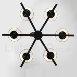 Designer Touch Decorative Modern Contemporary 6 Light Single Tier Chandelier Lamp Light