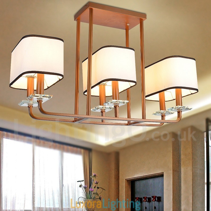 Designer Touch Decorative Modern Contemporary 6 Light Single Tier Chandelier Lamp Light