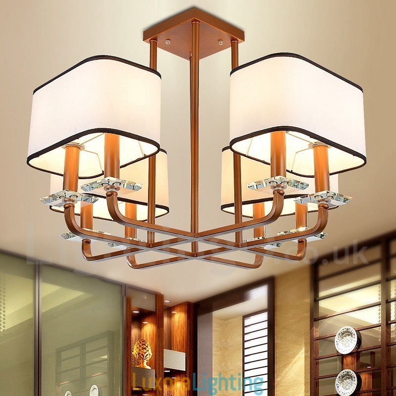 Designer Touch Decorative Modern Contemporary 8 Light Single Tier Chandelier Lamp Light
