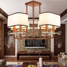 Designer Touch Decorative Modern Contemporary 8 Light Single Tier Chandelier Lamp Light