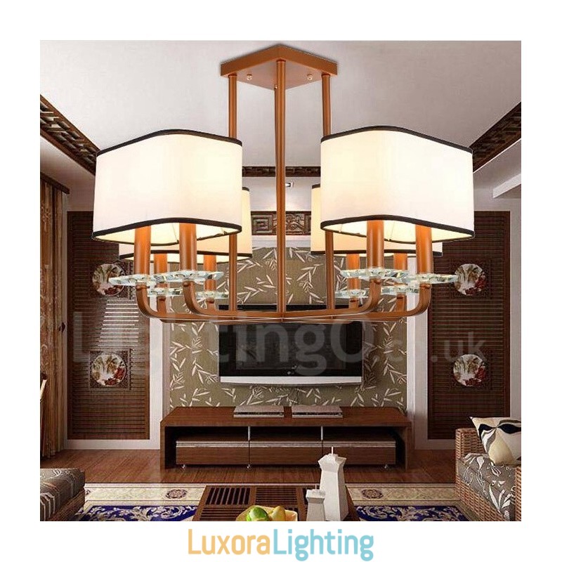 Designer Touch Decorative Modern Contemporary 8 Light Single Tier Chandelier Lamp Light