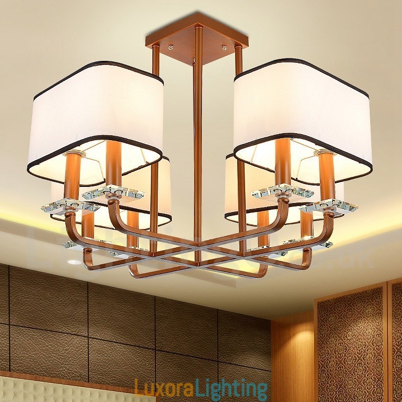 Designer Touch Decorative Modern Contemporary 8 Light Single Tier Chandelier Lamp Light