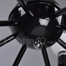 Designer Touch Decorative Black Retro Vintage Metal 8 Light Single Tier Chandelier Light