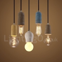 Designer Touch Decorative 1 Light Rustic Lodge Concrte Pendant Light