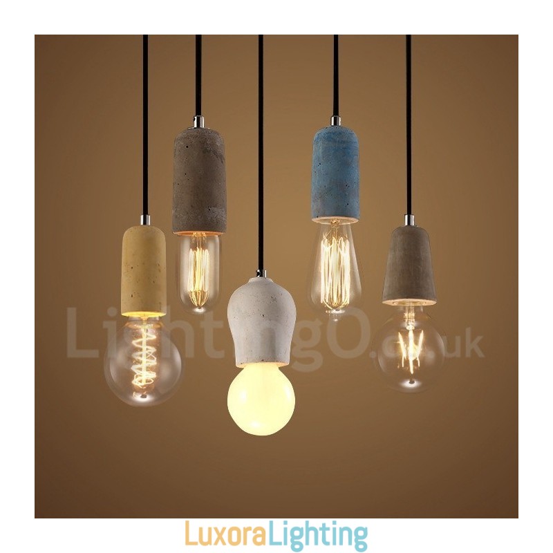 Designer Touch Decorative 1 Light Rustic Lodge Concrte Pendant Light