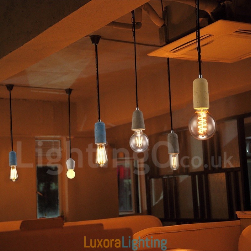 Designer Touch Decorative 1 Light Rustic Lodge Concrte Pendant Light