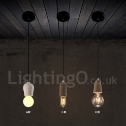Designer Touch Decorative 1 Light Rustic Lodge Concrte Pendant Light