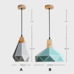 Designer Touch Decorative Wood 1 Light Modern Contemporary Metal Pendant Light