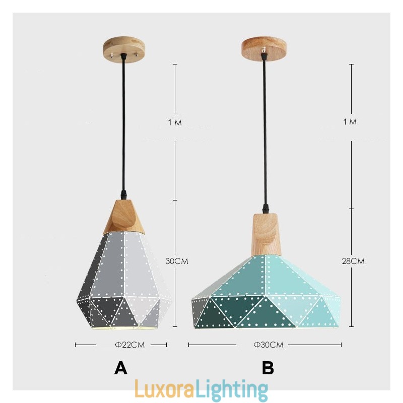 Designer Touch Decorative Wood 1 Light Modern Contemporary Metal Pendant Light