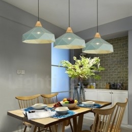 Designer Touch Decorative Wood 1 Light Modern Contemporary Metal Pendant Light