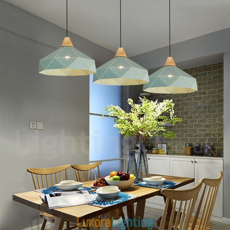 Designer Touch Decorative Wood 1 Light Modern Contemporary Metal Pendant Light
