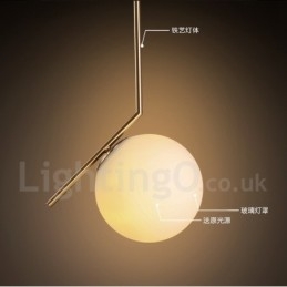 Designer Touch Decorative 1 Light Modern Contemporary Pendant Light with Glass Shade