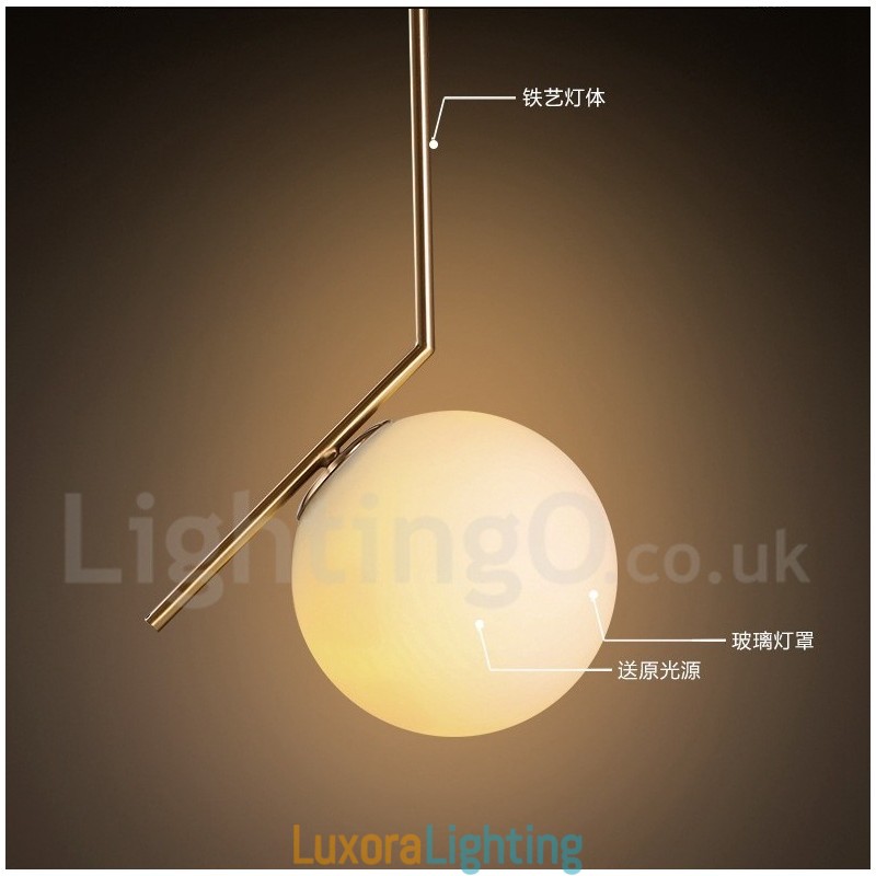 Designer Touch Decorative 1 Light Modern Contemporary Pendant Light with Glass Shade