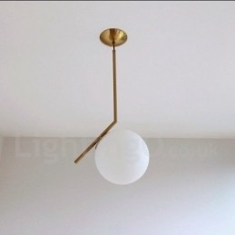 Designer Touch Decorative 1 Light Modern Contemporary Pendant Light with Glass Shade