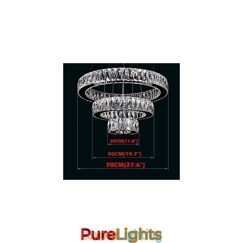 Designer Touch Decorative Crystal Chandelier Lights Modern Lighting Three Rings D305070 K9 Large Crystal Ceiling Light Fixtures