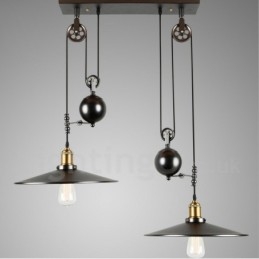 Designer Touch Decorative 2 Light Country Vintage Metal Pendant Light