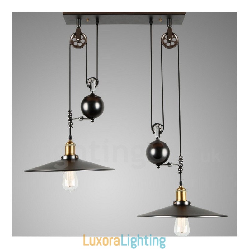Designer Touch Decorative 2 Light Country Vintage Metal Pendant Light