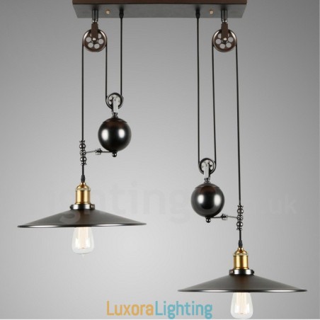 Designer Touch Decorative 2 Light Country Vintage Metal Pendant Light